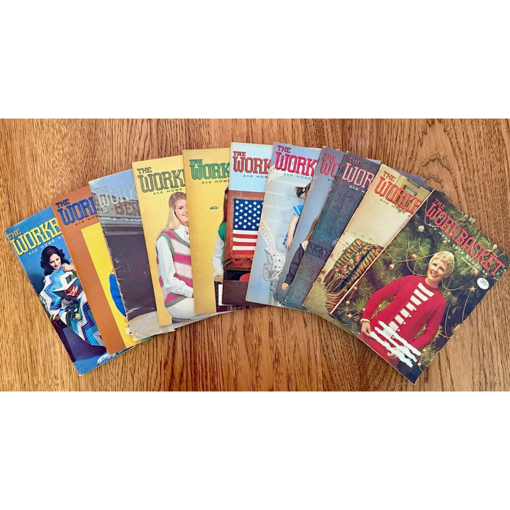 The Workbasket Magazine 1974 Lot 11 Issues Feb-Nov Illustrated Crochet Knit Sew